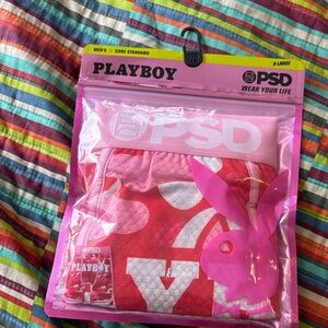 PSD Pink & White Playboy Graphic Boxer Briefs size, extra large,nwt
